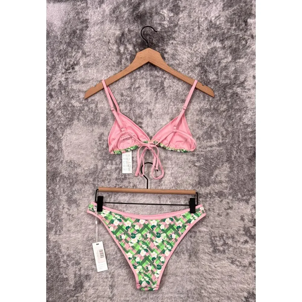 New Frankies Bikinis Swim Suit Large Womens Baby Daisy Print Bikini Set 2 Piece